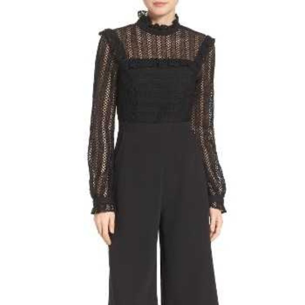 Adelyn Rae Lace Culotte Jumpsuit - Picture 1 of 6